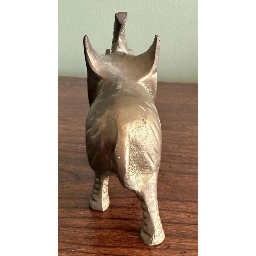 Vintage Solid Brass Leonard‎ Silver MFG Co Elephant Paperweight Figurine 5"